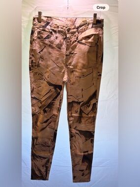 Nicole Miller Brown Printed Cargo-Style Pants